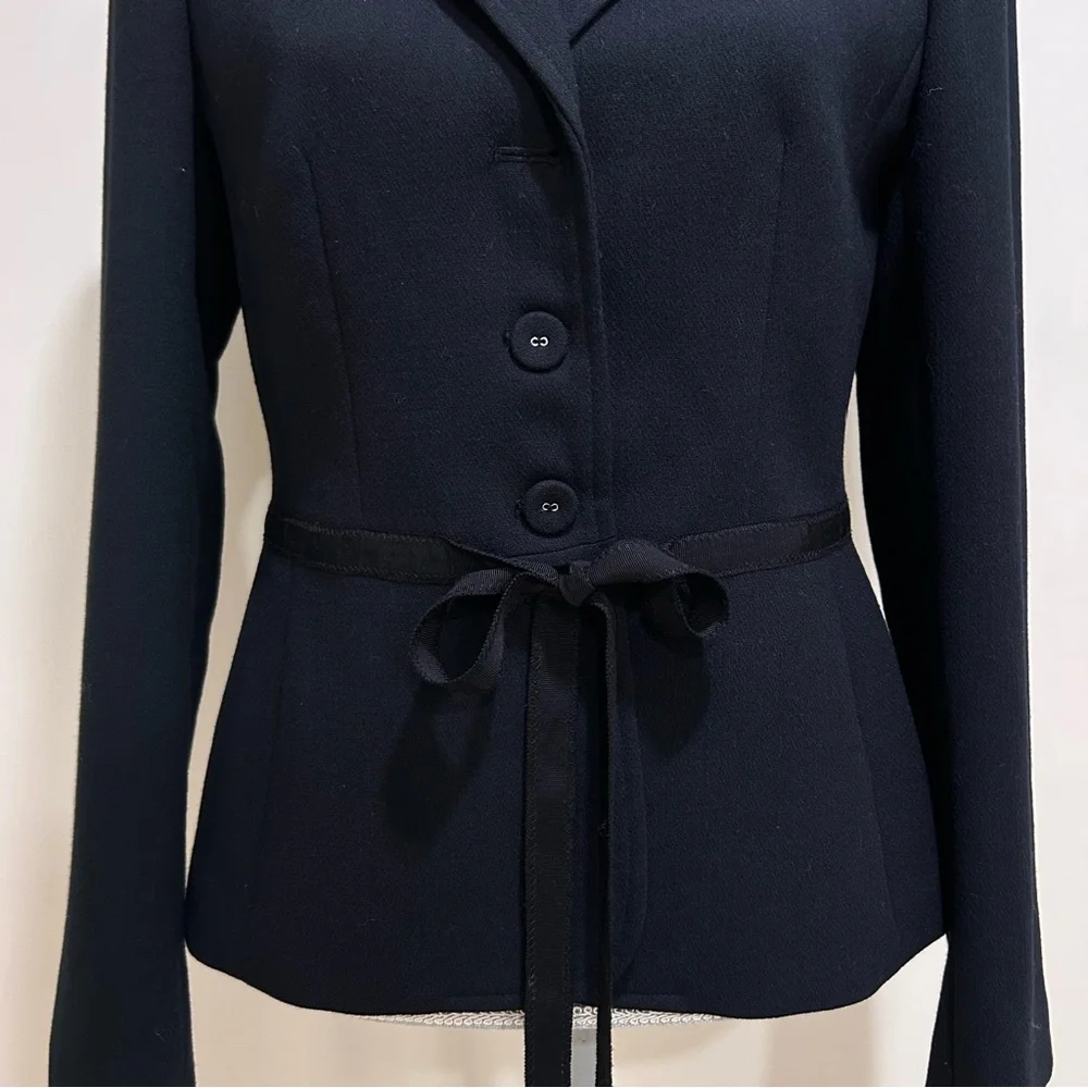 Sandra Angelozzi Tailored Tie front Blazer Black - Picture 4 of 13